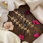 Vriksham Premium Kemp Single Strand Kundan Jadau Maatil with White Pearl-White-J2924