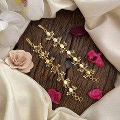 Vriksham Premium Kemp Single Strand Kundan Jadau Maatil with White Pearl-White-J2924