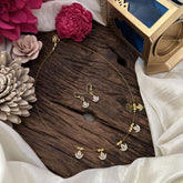 Vriksham 5 Diya Shape Pendant Invisible Chain-White-G18458