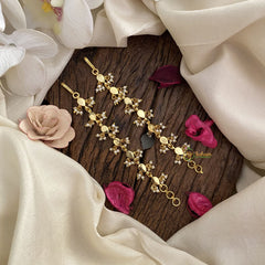 Vriksham Premium Kemp Single Strand Maatil with White Pearl-Red Green-J2922