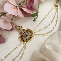 Unique Precious Kemp Jada Billai with Pearl Maatil-G14849