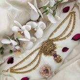 Vriksham Lakshmi & Peacock Jada Billai With Gold Maatil Bridal Jada Billai-Gold Bead-G19318