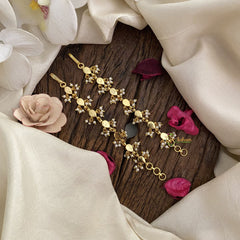 Vriksham Premium Kemp Single Strand Kundan Jadau Maatil with White Pearl-Pink-J2993