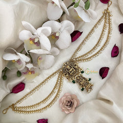 Vriksham Double Layer Lakshmi & Lotus Jada Billai With Pearl Maatil Bridal Jada Billai-Pearl-G19316