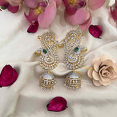 Vriksham Grand Paisley Peacock Statement Sparkling AD Stone Encrusted Earcuff Jhumka-G22255