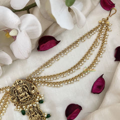 Vriksham Double Layer Lakshmi & Lotus Jada Billai With Pearl Maatil Bridal Jada Billai-Pearl-G19316