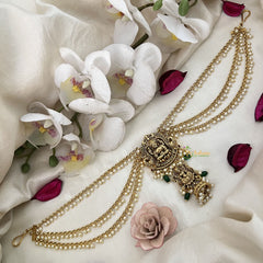 Vriksham Double Layer Lakshmi & Lotus Jada Billai With Pearl Maatil Bridal Jada Billai-Pearl-G19316