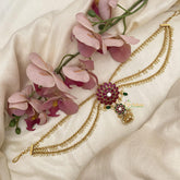 Precious Red Green White Kemp Jada Billai with Pearl Maatil-G14889