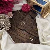 Vriksham Tear Drop Shape Pendant Invisible Chain-Red White-G18467