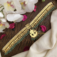 Vriksham Exquisite White Kundan Jadau Pastel Green Bead Choker-J2984