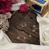 Vriksham 5 Tear Drop Shape Pendant Invisible Chain-Blue White-G18463