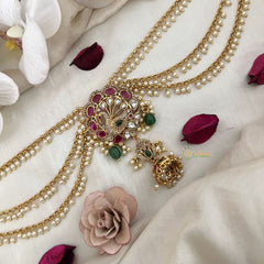 Vriksham Antique Peacock Jada Billai With Pearl Maatil Bridal Jada Billai-Pearl-G19320