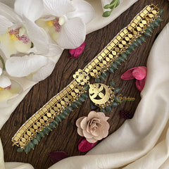 Vriksham Exquisite Red Kundan Jadau Pastel Green Bead Choker-J2985