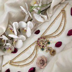 Vriksham Antique Peacock Jada Billai With Pearl Maatil Bridal Jada Billai-Pearl-G19320
