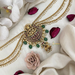 Vriksham Lakshmi & Lotus Jada Billai With Pearl Maatil Bridal Jada Billai-Gold Bead-G19315