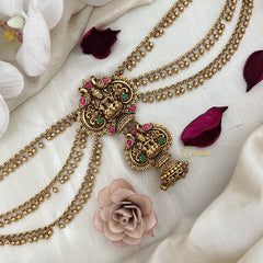 Vriksham Lakshmi & Peacock Elegance Jada Billai With Gold Maatil Bridal Jada Billai-Red Green-G19313