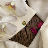 Vriksham Floral Green Jadau Kundan Stone Nath/Nose pin-J2906