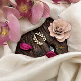 Vriksham Gold Leaf CZ Ear Cuff-Minimalist Crystal Climber Earring-G20254