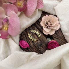 Vriksham Gold Leaf CZ Ear Cuff-Minimalist Crystal Climber Earring-G20254