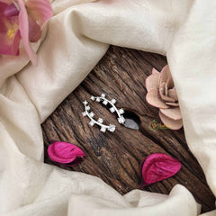 Vriksham Elegant Silver Arch Ear Cuff & Crystal Detailing Earring-G20259