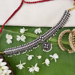 Vriksham Designer Precious Kemp Short Neckpiece-Pearl-G18549