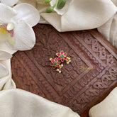 Vriksham Red Green Floral Kundan Jadau Maharashtrian Style Press Bugadi-J2952