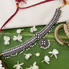 Vriksham Designer Precious Kemp Short Neckpiece-Pearl-G18549