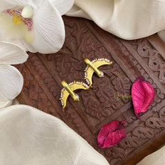 Vriksham Half Moon Style Kundan Jadau Maharashtrian Style Press Bugadi-Red-J2950