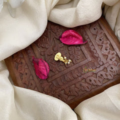 Vriksham Designer Red White Jadau Kundan Stone Nath/Nose pin-Pearl-J2905