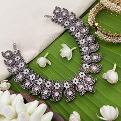 Vriksham Antique Maanga Style Black Polish Kemp Short Neckpiece-G18928