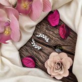 Vriksham Sliver Leaf CZ Ear Cuff-Minimalist Crystal Climber Earring-G20256