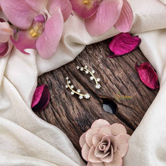 Vriksham Elegant Gold-Plated Arch Ear Cuff & Crystal Detailing Earring-G20257