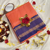 Colar Color Korvai Silk Cotton Saree-Vairaoosi Podi Kattam-Handloom-VS3399