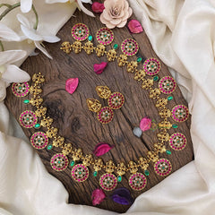 Vriksham Elegant Lakshmi Coin Style Jadau Kundan Neckpiece-J2976