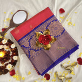 Pink with Blue Vairaoosi Silk Cotton Saree -VS407