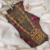 Vriksham Elegant Dual Peacock Elephant Lakshmi Pendant Jadau Kundan Neckpiece-J2977