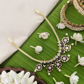 Vriksham Precious Kemp Maanga Pendant Short Neckpiece-Red-Pearl-G18539