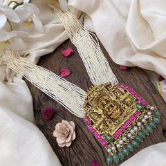 Vriksham Lakshmi Dual Elephant Pendant Kundan Jadau  Beaded Mala-J2979