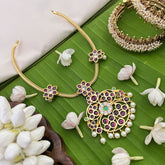 Vriksham Red Green Precious Kemp Addigai-Pearl-G18536