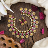 Vriksham Emerald Ruby Lakshmi coin neckpiece-G16404