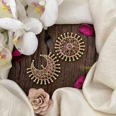 Vriksham Floral & Crescent Design Chandran & Suryan Billai-Red-G19327