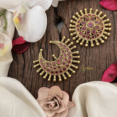 Vriksham Floral & Crescent Design Chandran & Suryan Billai-Red-G19327