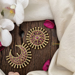 Vriksham Floral & Crescent Design Chandran & Suryan Billai-Red-G19327