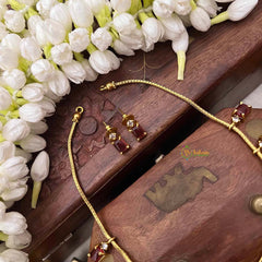 Vriksham Minimalist Ruby Square Stone With Matching Studs Neckpiece-G22328