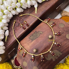 Vriksham Minimalist Ruby Square Stone With Matching Studs Neckpiece-G22328