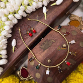 Vriksham Minimalist Muti Color Square Stone With Matching Studs Neckpiece-G22330