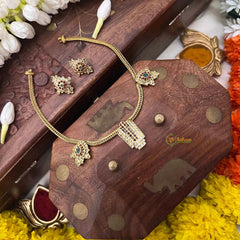 Vriksham Elegant Geometric Trisul With Floral Pendant Neckpiece-G22331