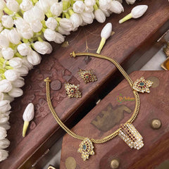 Vriksham Elegant Geometric Trisul With Floral Pendant Neckpiece-G22331