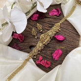 Vriksham Gold Look Alike Lakshmi with peacock High Neck Choker-G16288