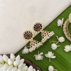 Vriksham Precious Kemp Jhmuka-Red-Pearls-G18602